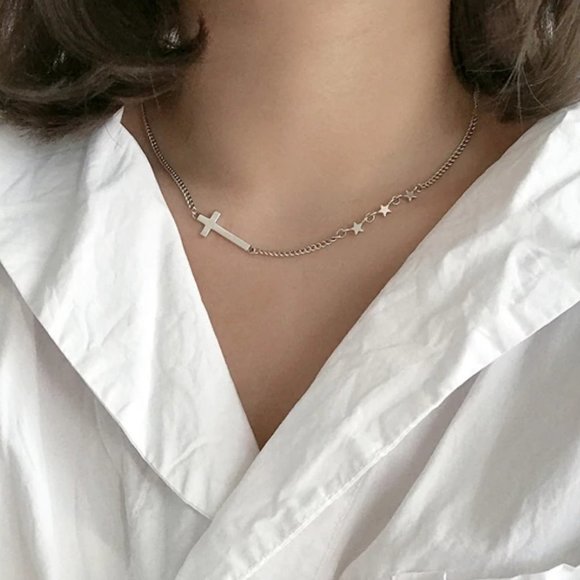 NEW 925 Sterling Silver Cross Chain Necklace - Picture 2 of 9